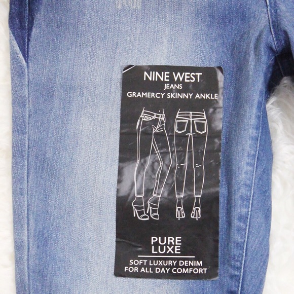 🎈SOLD🎈NWT Nine West Gramercy Blue Skinny Ankle Jeans 👖 - Picture 4 of 8